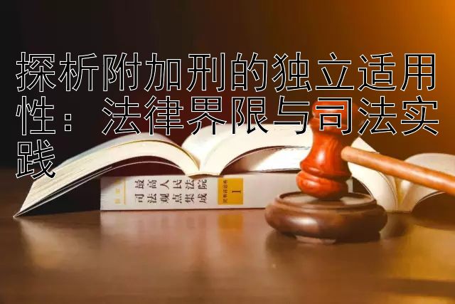 探析附加刑的独立适用性：法律界限与司法实践