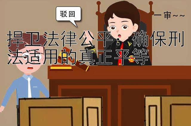 捍卫法律公平：确保刑法适用的真正平等