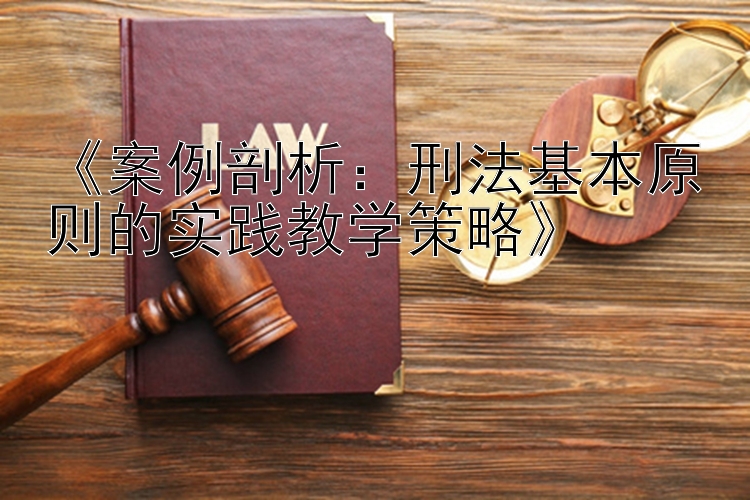 《案例剖析：刑法基本原则的实践教学策略》