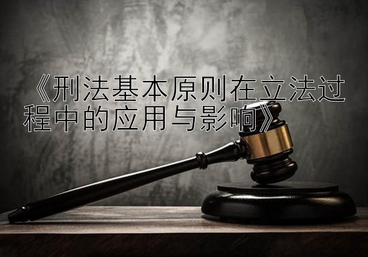 《刑法基本原则在立法过程中的应用与影响》