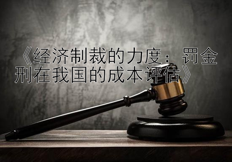 《经济制裁的力度：罚金刑在我国的成本评估》