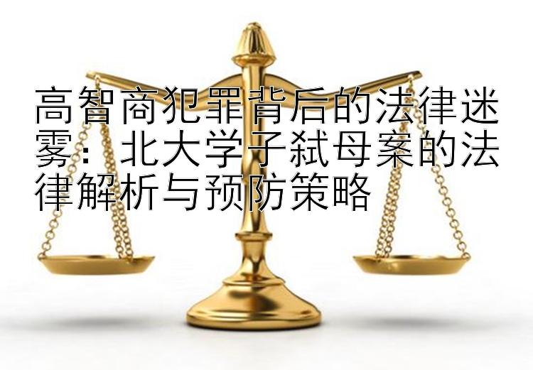 高智商犯罪背后的法律迷雾：北大学子弑母案的法律解析与预防策略