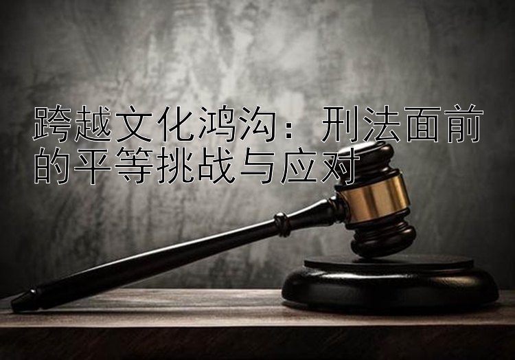 跨越文化鸿沟：刑法面前的平等挑战与应对