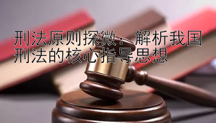 刑法原则探微：解析我国刑法的核心指导思想