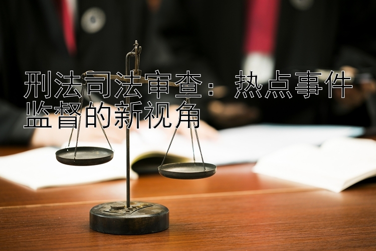 刑法司法审查：热点事件监督的新视角