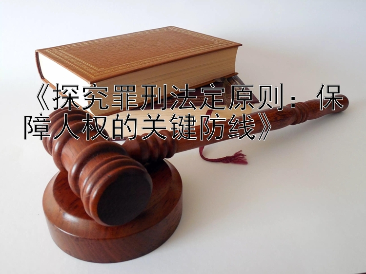 《探究罪刑法定原则：保障人权的关键防线》