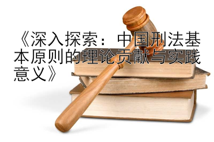 《深入探索：中国刑法基本原则的理论贡献与实践意义》