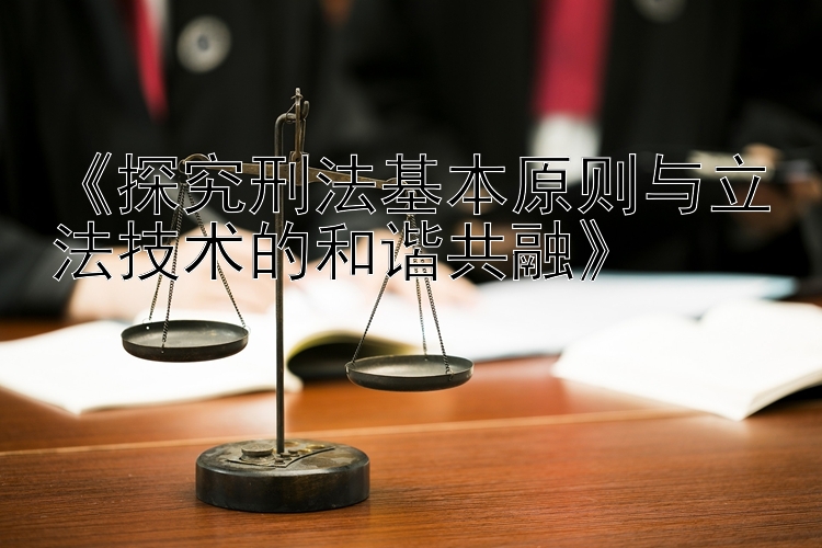 《探究刑法基本原则与立法技术的和谐共融》