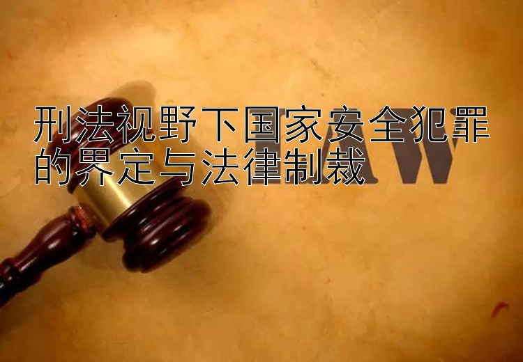 刑法视野下国家安全犯罪的界定与法律制裁