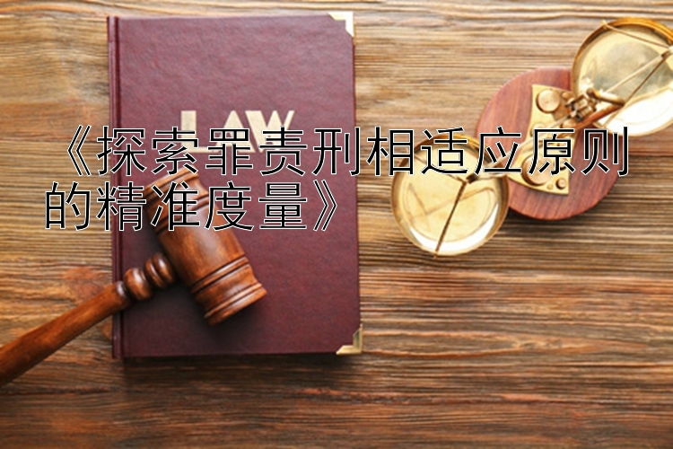 《探索罪责刑相适应原则的精准度量》