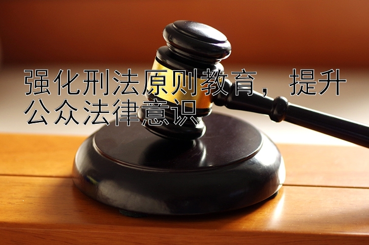 强化刑法原则教育，提升公众法律意识