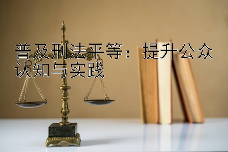 普及刑法平等：提升公众认知与实践