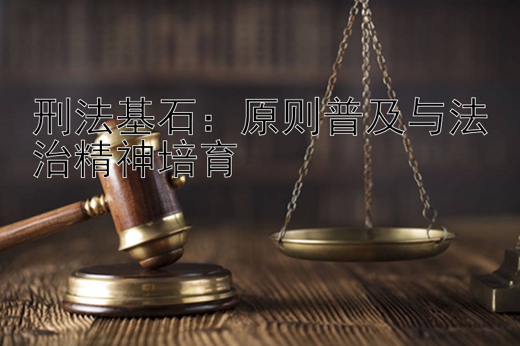 刑法基石：原则普及与法治精神培育