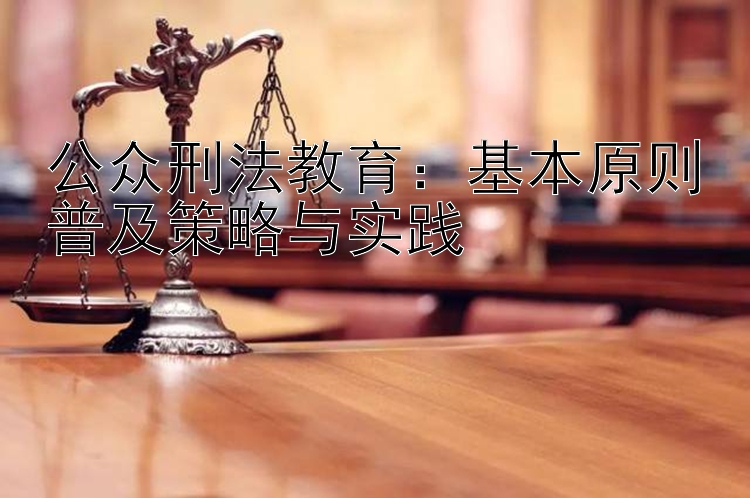 公众刑法教育：基本原则普及策略与实践