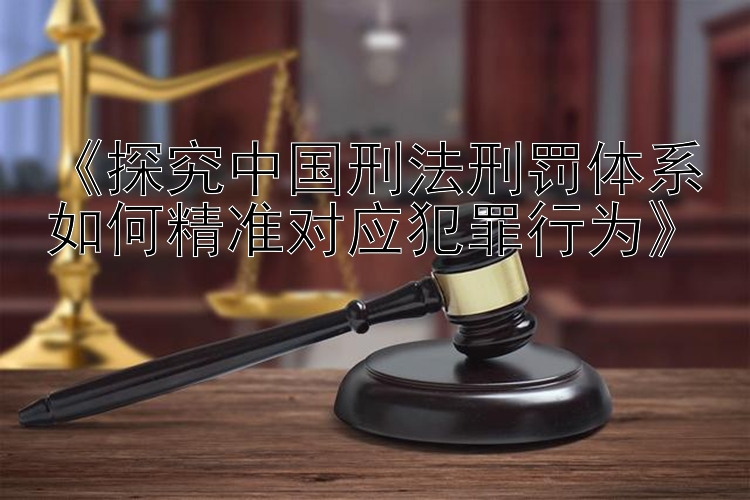 《探究中国刑法刑罚体系如何精准对应犯罪行为》