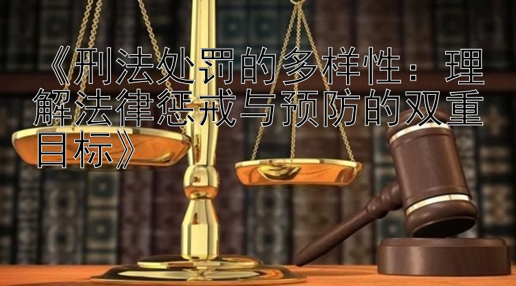 《刑法处罚的多样性：理解法律惩戒与预防的双重目标》