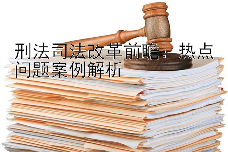 刑法司法改革前瞻：热点问题案例解析