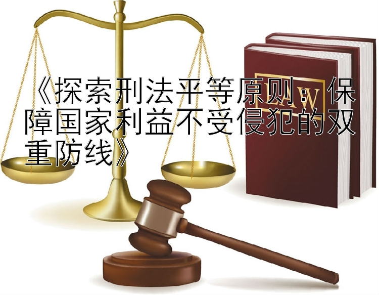 《探索刑法平等原则：保障国家利益不受侵犯的双重防线》