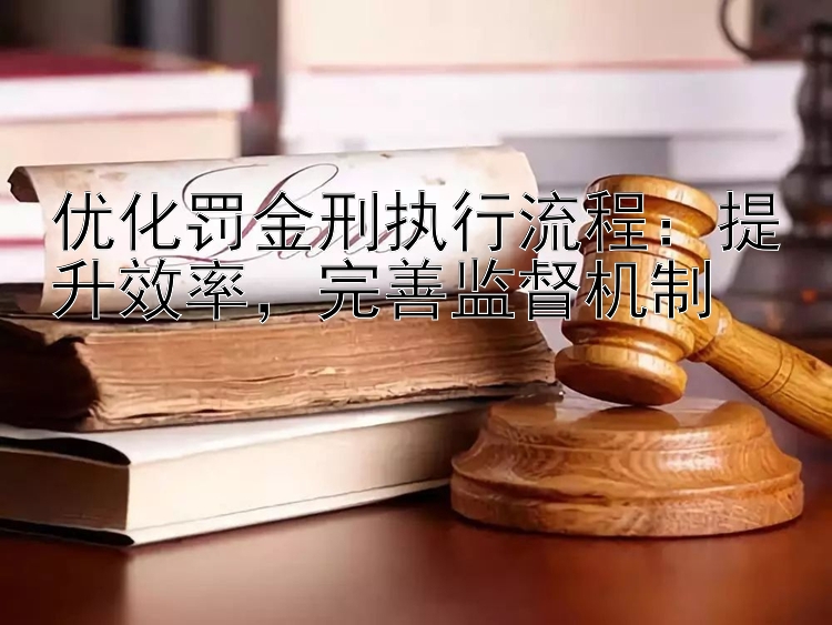 优化罚金刑执行流程：提升效率，完善监督机制