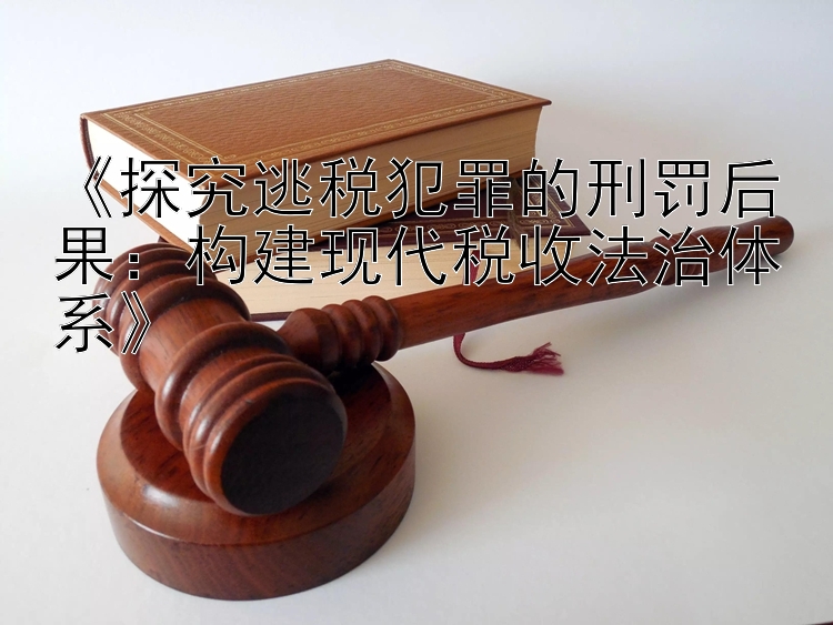 《探究逃税犯罪的刑罚后果：构建现代税收法治体系》