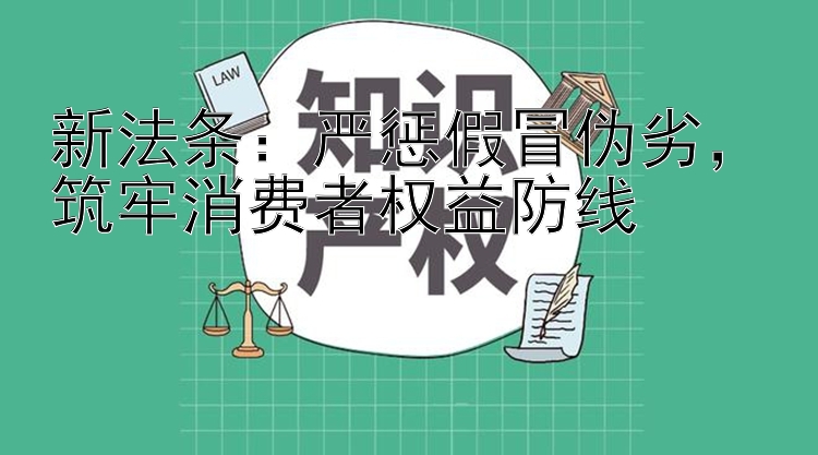 新法条：严惩假冒伪劣，筑牢消费者权益防线