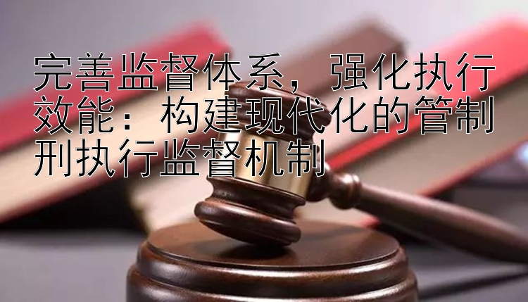 完善监督体系，强化执行效能：构建现代化的管制刑执行监督机制