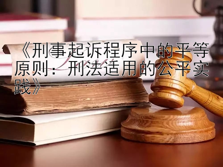 《刑事起诉程序中的平等原则：刑法适用的公平实践》