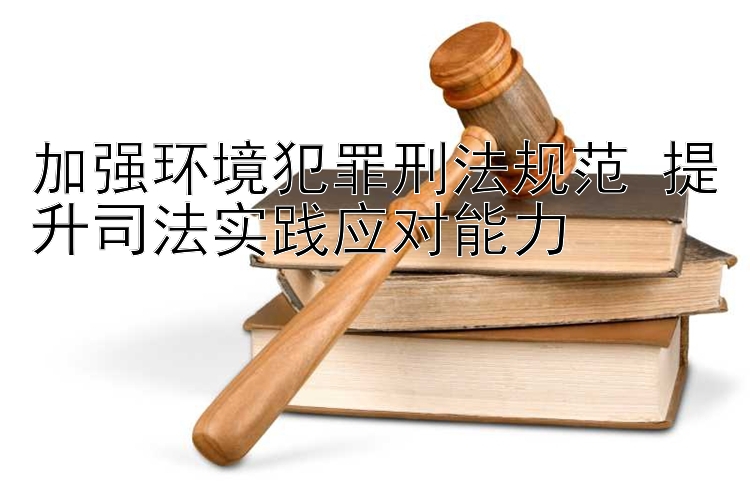 加强环境犯罪刑法规范 提升司法实践应对能力