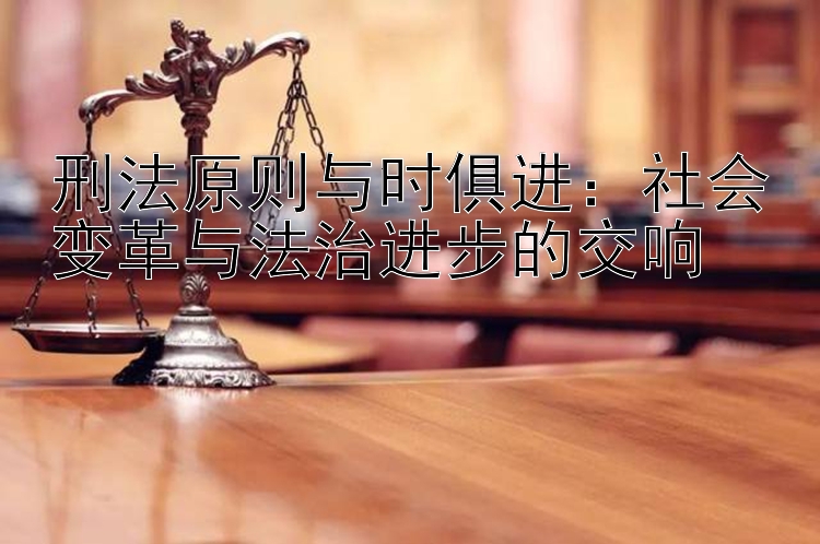 刑法原则与时俱进：社会变革与法治进步的交响