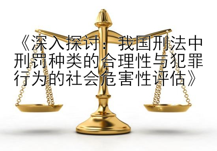 《深入探讨：我国刑法中刑罚种类的合理性与犯罪行为的社会危害性评估》