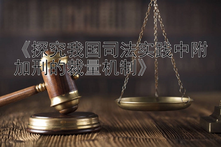 《探究我国司法实践中附加刑的裁量机制》