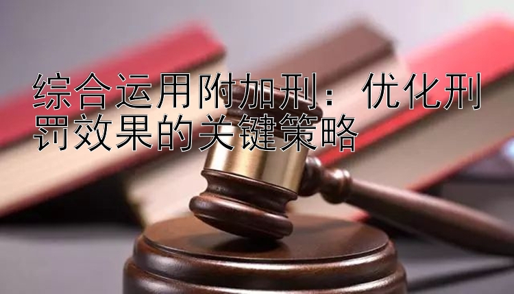 综合运用附加刑：优化刑罚效果的关键策略