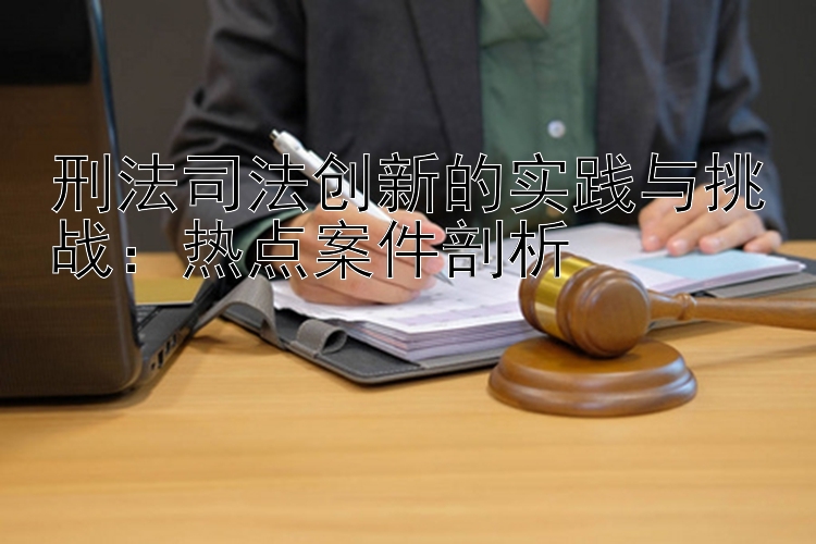 刑法司法创新的实践与挑战：热点案件剖析