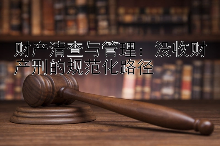 财产清查与管理：没收财产刑的规范化路径