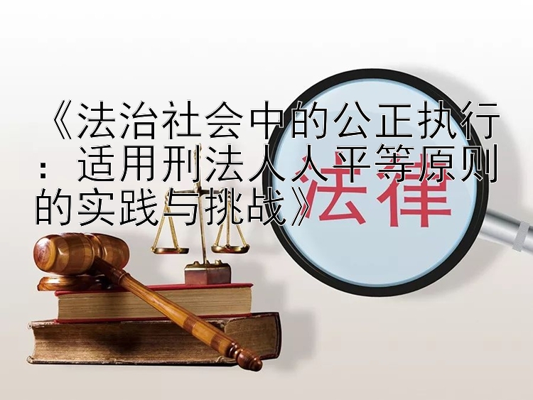 《法治社会中的公正执行：适用刑法人人平等原则的实践与挑战》