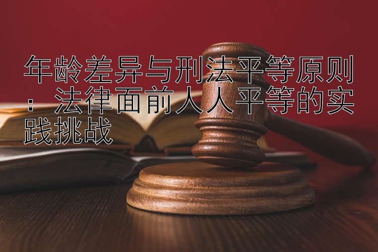 年龄差异与刑法平等原则：法律面前人人平等的实践挑战