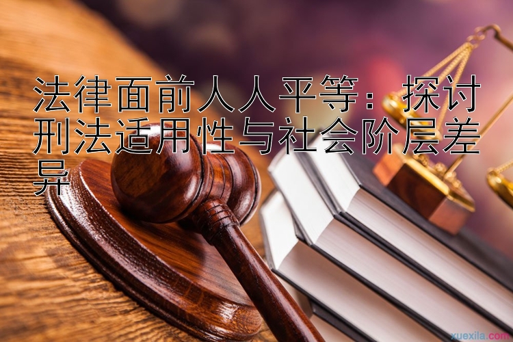 法律面前人人平等：探讨刑法适用性与社会阶层差异