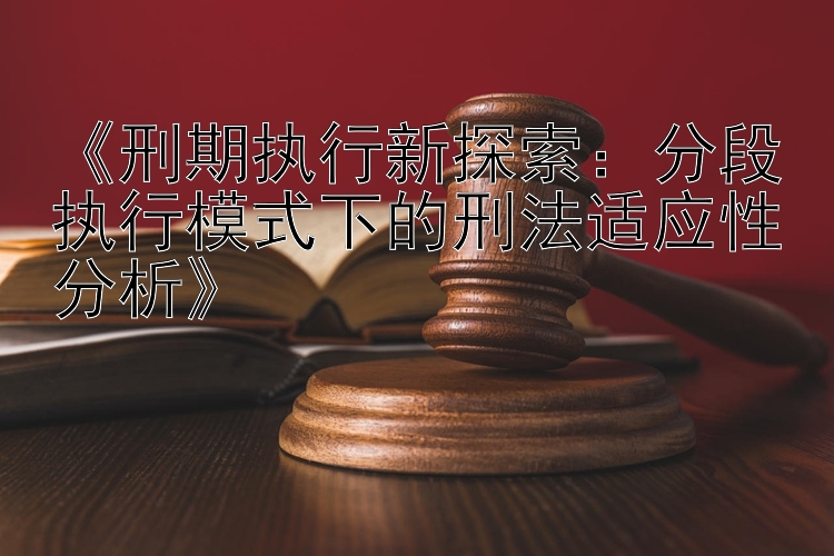 《刑期执行新探索：分段执行模式下的刑法适应性分析》