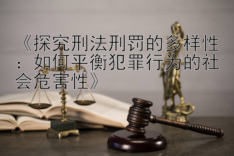 《探究刑法刑罚的多样性：如何平衡犯罪行为的社会危害性》