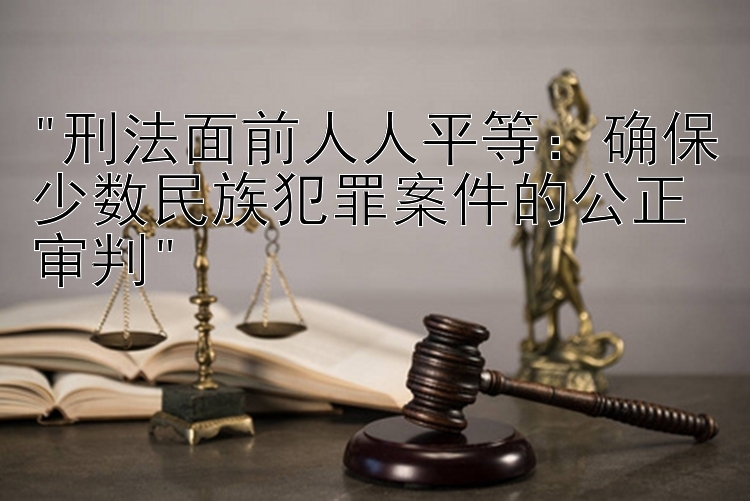 刑法面前人人平等：确保少数民族犯罪案件的公正审判