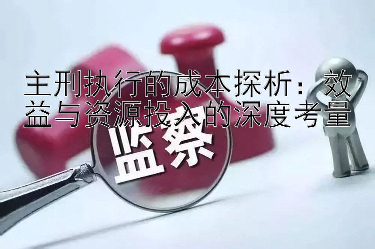 主刑执行的成本探析：效益与资源投入的深度考量