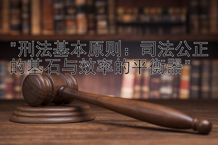 刑法基本原则：幸运快三大小单双和值预测  司法公正的基石与效率的平衡器