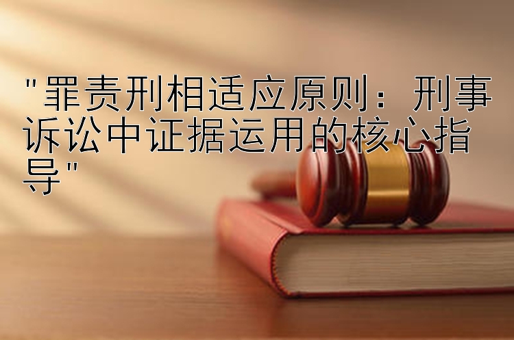 罪责刑相适应原则：刑事诉讼中证据运用的核心指导