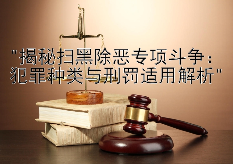 揭秘扫黑除恶专项斗争：犯罪种类与刑罚适用解析