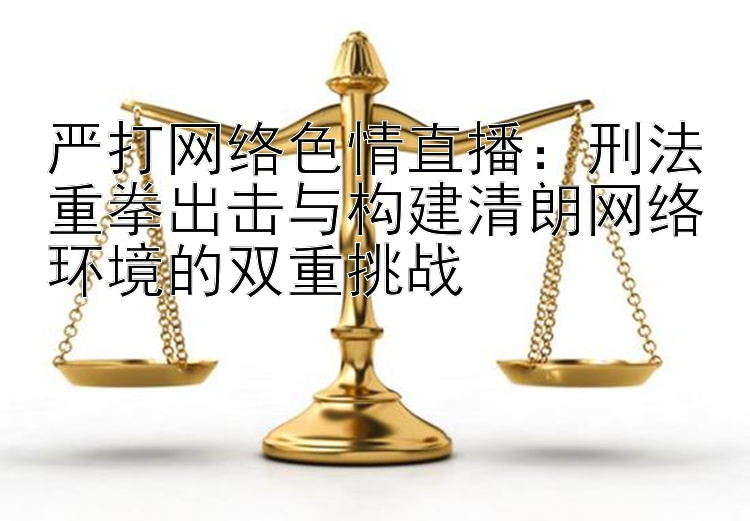 严打网络色情直播：刑法重拳出击与构建清朗网络环境的双重挑战