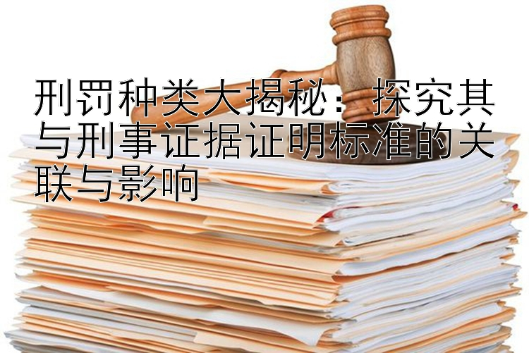 刑罚种类大揭秘：探究其与刑事证据证明标准的关联与影响