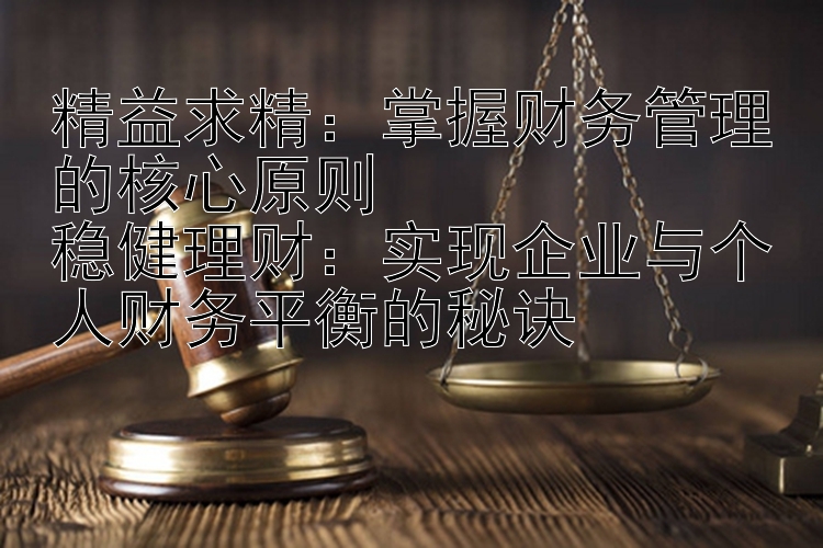 精益求精：掌握财务管理的核心原则  
稳健理财：实现企业与个人财务平衡的秘诀