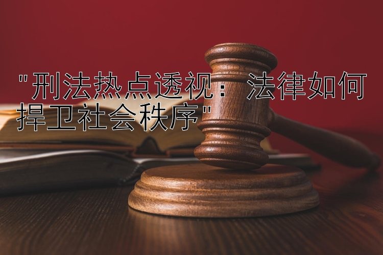 刑法热点透视：法律如何捍卫社会秩序