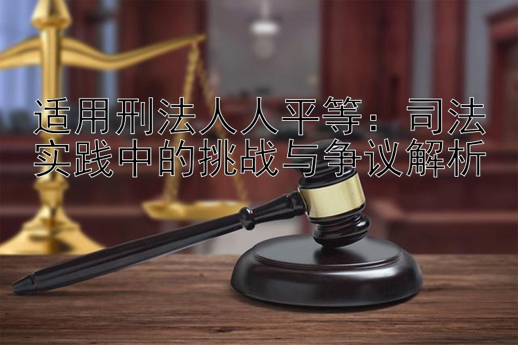 适用刑法人人平等：司法实践中的挑战与争议解析