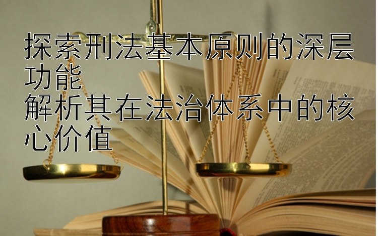 探索刑法基本原则的深层功能  
解析其在法治体系中的核心价值